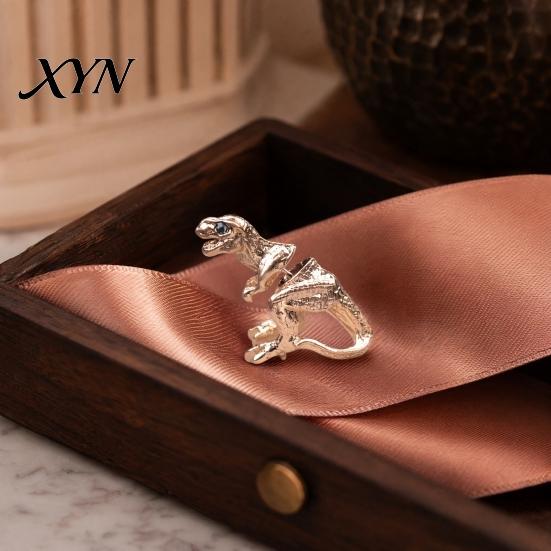 Non-fading Alloy Jewelry Piercing Earring, 3D Tyrannosaurus Rex Design Stud Earring Daily Wear Retro Distressed Dinosaur for Street Style Gift