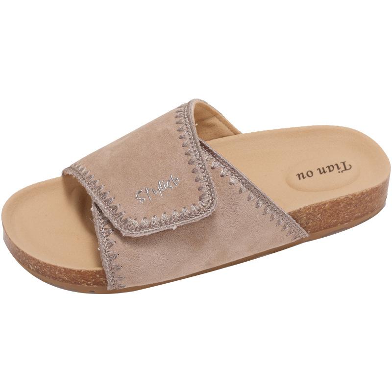 

Casual platform slippers women s shoes retro temperament one-word sandals summer new one-pedal women s shoes 39