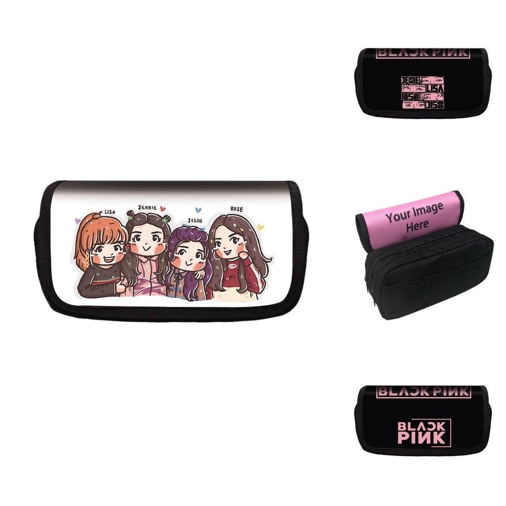Stylish Blackpink Double Pencil Pouch Bag Large Capacity Kid Student Gift