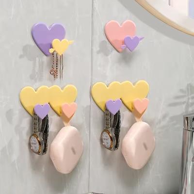 Heart Shaped Hooks New Product Multi Functional Hook for Clothes, Hat, Kitchen Self Adhesive Love Double Hook