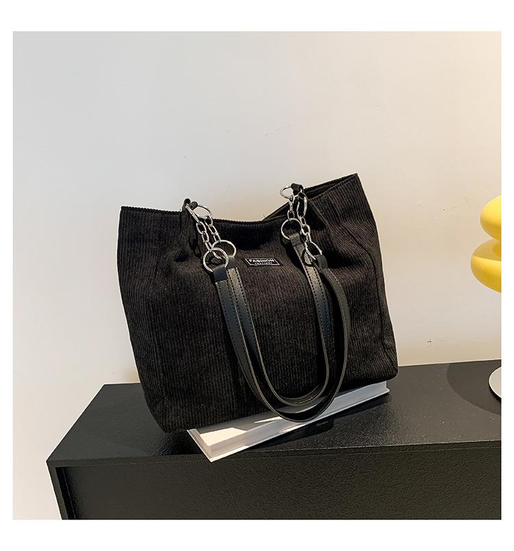 

Повседневная сумка из замши большой вместимости 2024 года, осень-зима, новая женская сумка, сумка через плечо для поездок на работу, популярная сумка-тоут с темпераментом чёрный