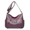 WTEMPO Black Stitched PU Leather Crossbody Bag Multi Zipper Large Capacity Adjustable Wide Strap Shoulder Messenger Bag for Women Daily Use