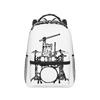 Funny Music Cat Print Backpack Student Boys Girls BookBag Kids School Bag Computer Shoulder Bags for Men Women