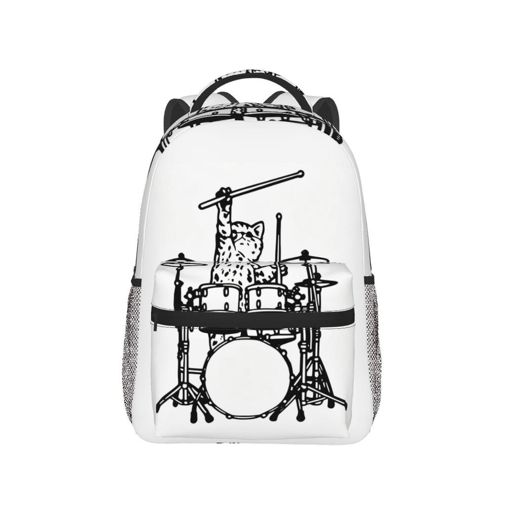 Funny Music Cat Print Backpack Student Boys Girls BookBag Kids School Bag Computer Shoulder Bags for Men Women