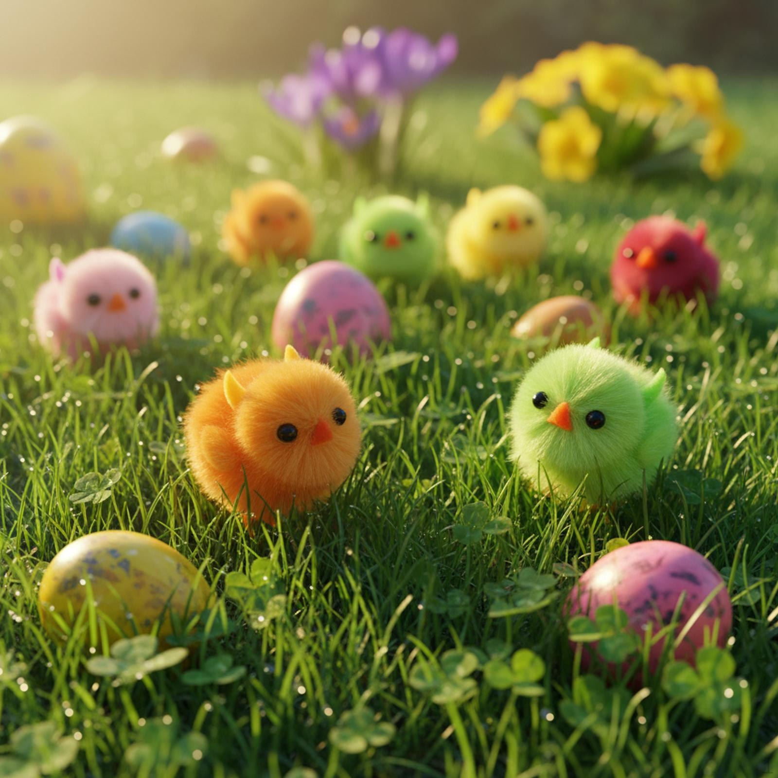 

18Pcs Mini Easter Chicks Decoration Cute Colorful DIY Craft Stuffed Chick Toys Tiny Chenille