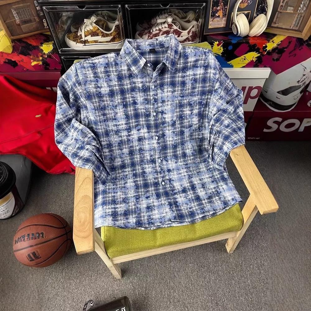 Korean-Japanese Plaid Shirt 2025: Unisex Trendy Loose Long-Sleeve Casual Jacket