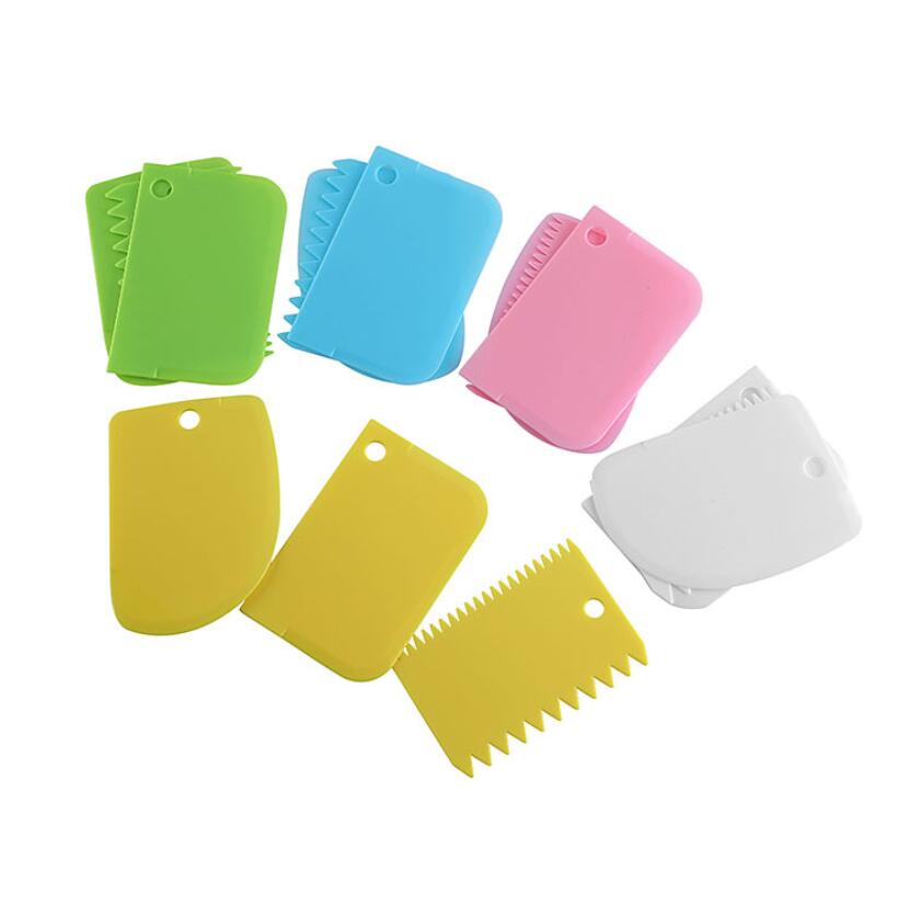 3PCS/Lot Dough Cake Cutter Slicer Spatula for Cake Cream Scraper Pasty Cutters Scraper Irregular Teeth Edge DIY Smoother