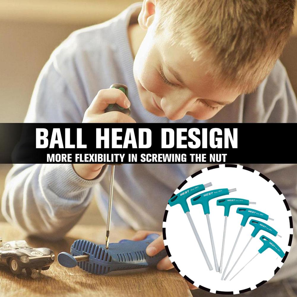 T-rukojeť Šestihranný imbusový klíč šroubovák Nástroj šroubovák 1,5-10mm Rukojeť klíče Šestihranný klíč Klíč HRC52-54 Ruční nástroj