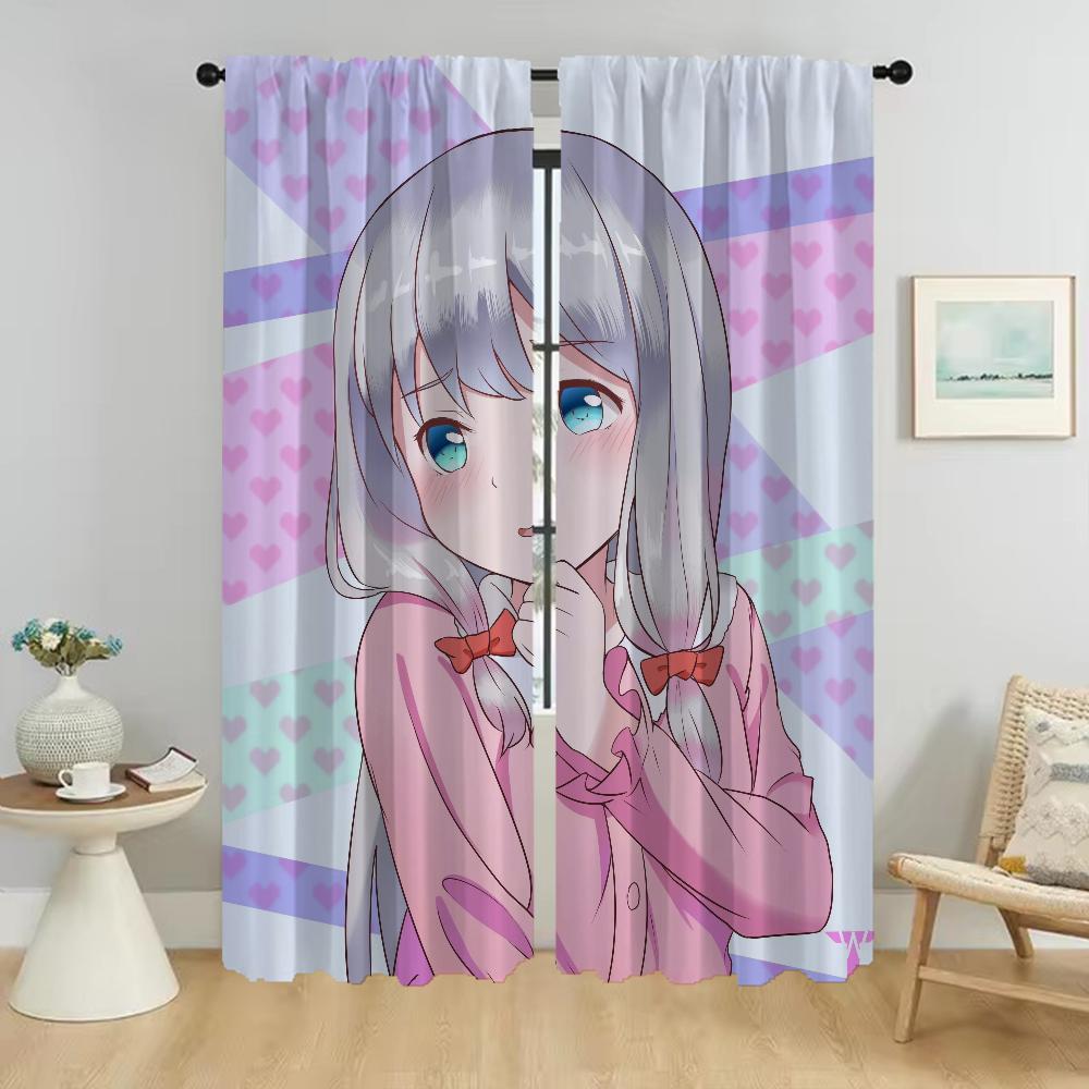 Elegant Room Curtains for Camera Eromanga Sensei Blackout Curtain Home Interior Curtains 2 Pieces Partition Tulle for Bedroom