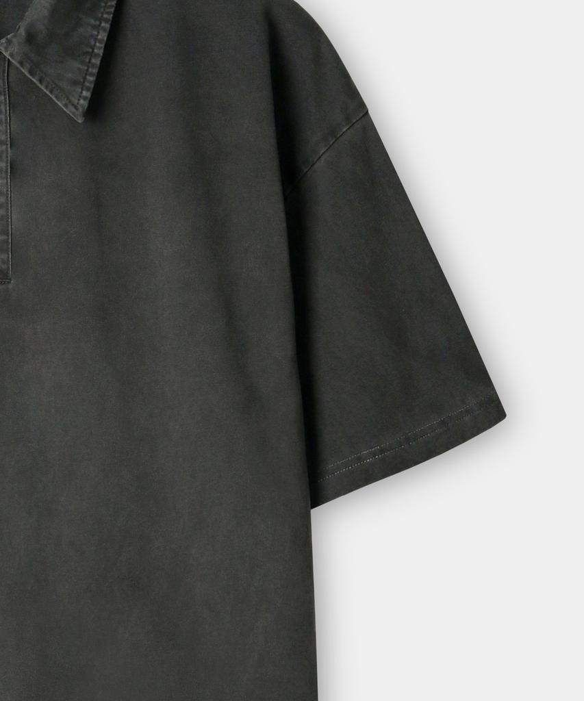 INDUST [Indust X Yobi] Pigment Washed Pique Short Sleeve Shirt_3 Colors