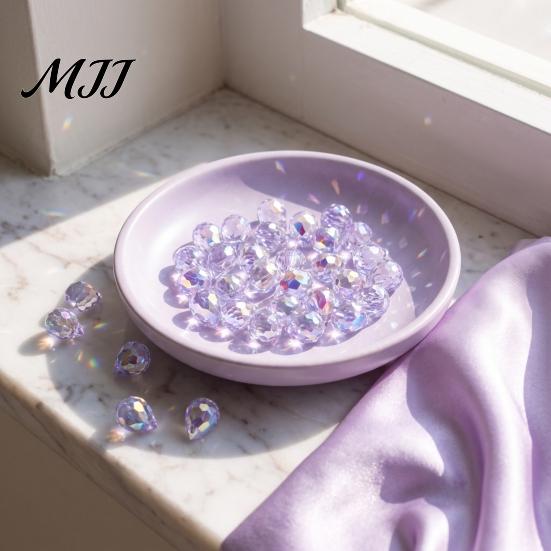 DIY Crafts Beads 50Pcs 10x8mm Faceted Teardrop Glass Beads, Top Drilled Water Drop Transparent Loose for Jewelry Bracelet Necklace Beaded
