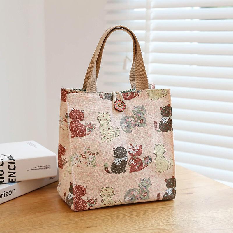 Ins Bento Bag Canvas Tote Bag Out Dagkontorarbeidere Med Rice Mother Lunch Box Bag