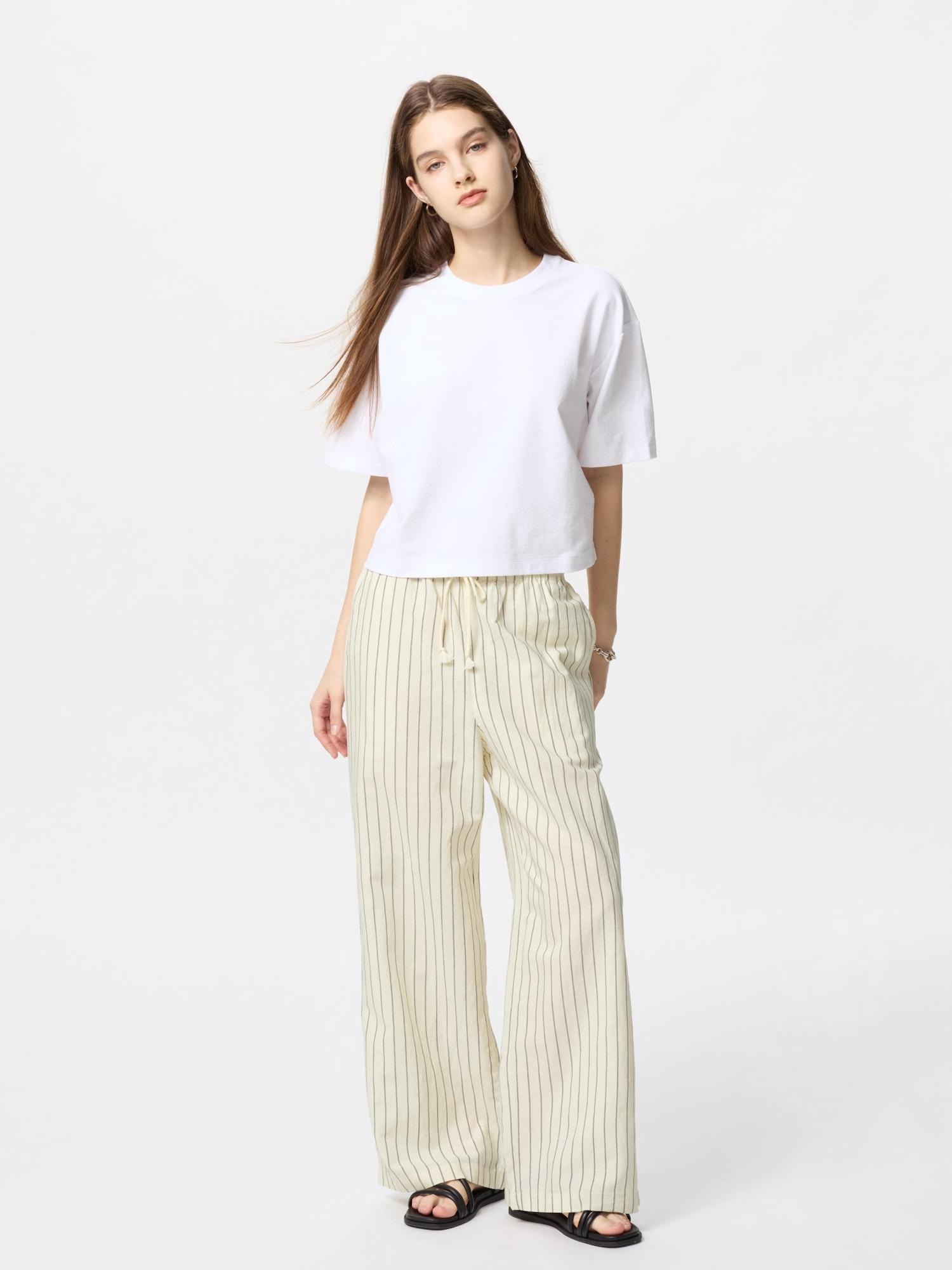 

Uniqlo Japan Льняная смесь Easy Pants 01 OFF WHITE/XL