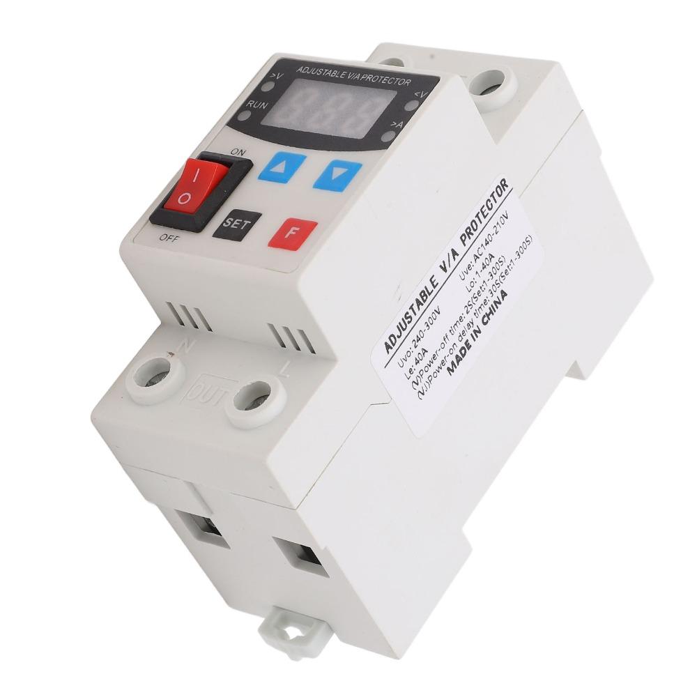 Adjustable Auto Reset Over Under Voltage Protector 240-300V 40A Digital Display Current Protector Circuit Protection