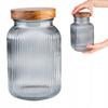 Glass Jar With Wooden Lid / Grey 2L
