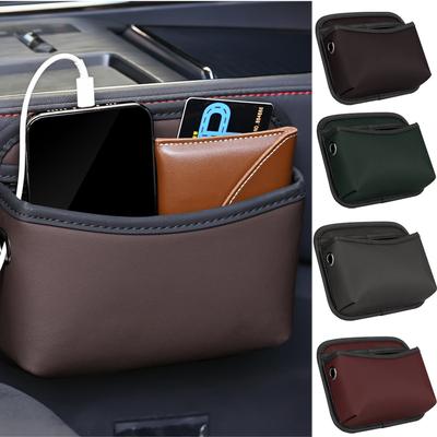 Seitentaschen-Organizer aus PU-Leder fürs Auto, universelle Autotasche, Handyhalter fürs Auto, Organizer für Zubehör zum Aufbewahren von Lückenfüllern für Autositze