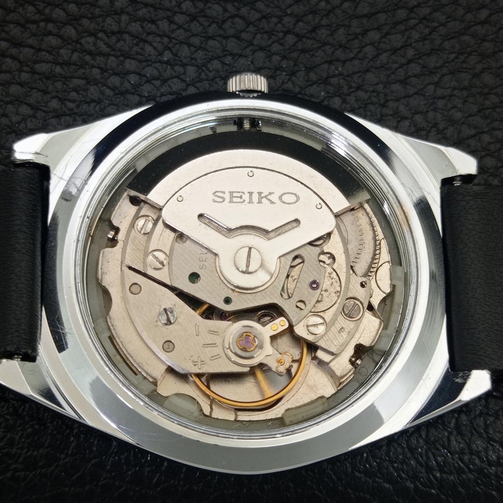 VINTAGE REFURBISHED SEIKO 5 AUTOMATIC 6309A JAPAN MENS BLACK WATCH a442576-1
