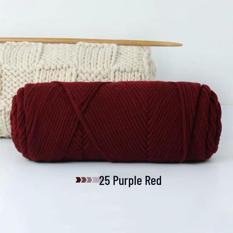 8-Strand Cotton Wool Yarn for Scarf DIY - Thick, Soft Thread with Silk Elements