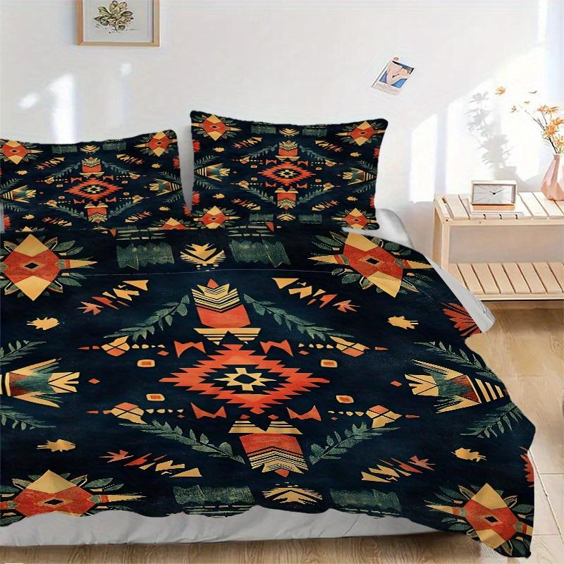 Set di Biancheria da Letto Morbido e Confortevole con Motivo Navajo, 3 Pezzi, Per Camera da Letto, Camera degli Ospiti e Dormitorio, Uso in Tutte le Stagioni, Stampa ad Alta Definizione126
