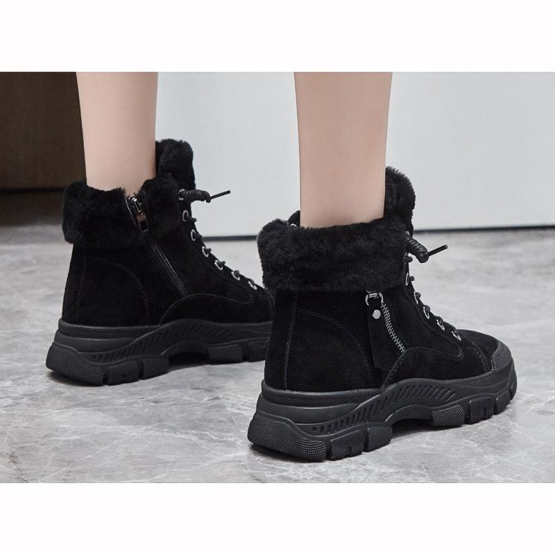 Winterschuhe Damen Schneestiefel Dicke Sohle Warmes Plüsch Damen Stiefeletten Rutschfest