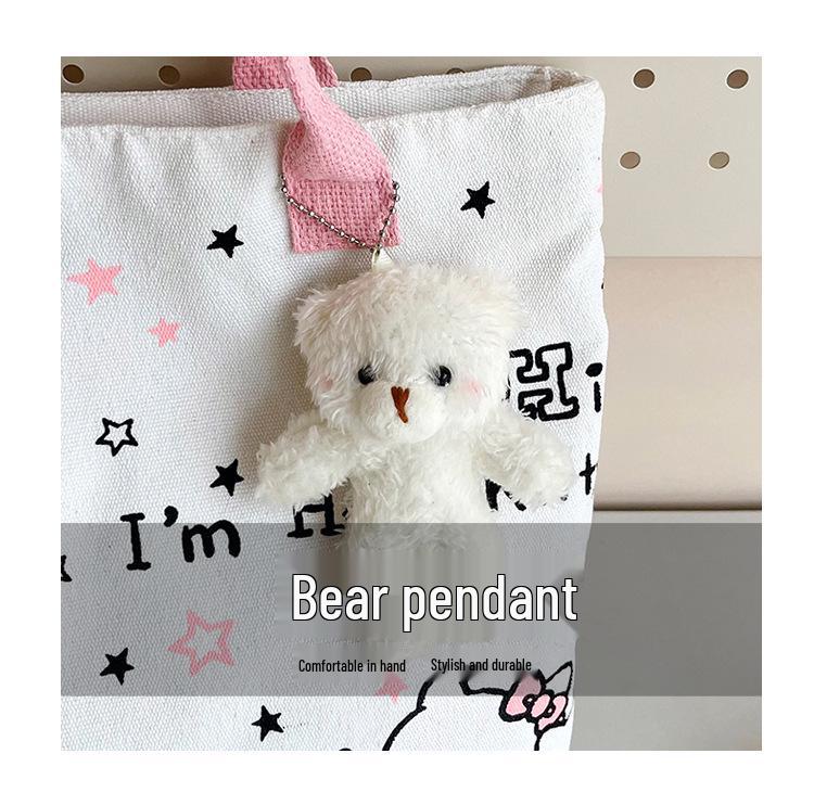 Women's Cute Cartoon Canvas Handbag - Versatile, Large Capacity Shoulder Tote