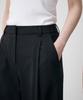 MUSINSA STANDARD WOMAN Women'S Summer Wool One-Pleat Wide Hidden Elastic Waist Slacks [Black]