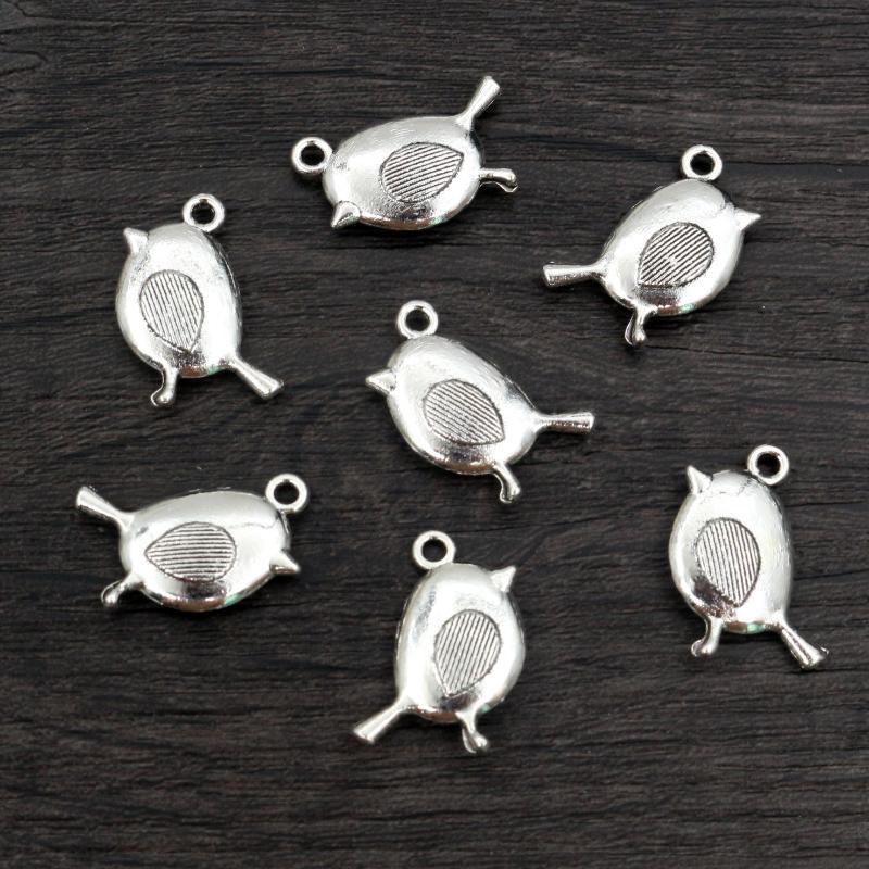

19x12mm 10pcs Bronze Antique Silver Plated Bird Handmade Charms Pendant DIY Jewelry Making Findings for bracelet necklace античный серебряного