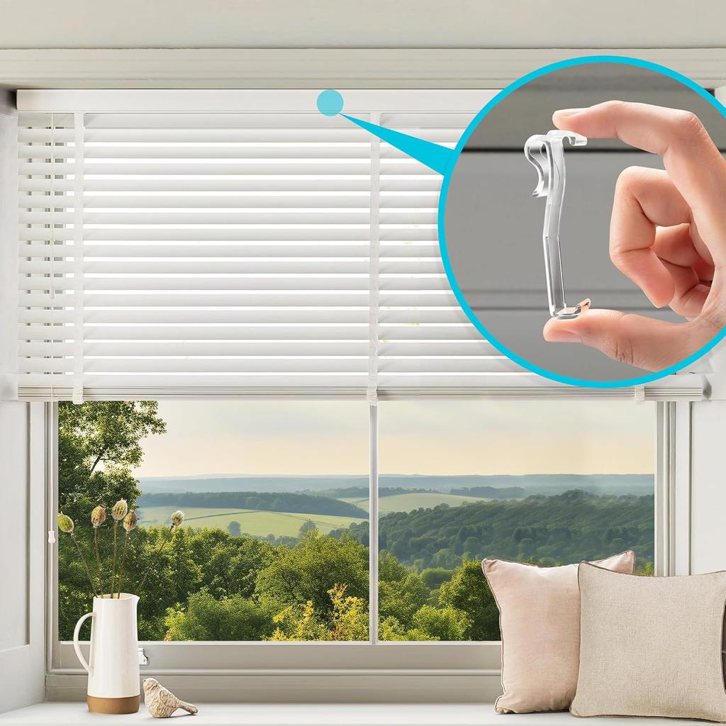 12 Pcs Valance Clips for Blinds, 2.5 Inch Blind Hidden Valance Clips Replacement for Horizontal Window Blinds Valance