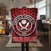 1PC Custom Name Sheffield United FC Patterned Flannel Blanket Suitable For All Seasons for Home Decor Warmth and Comfort Gifts Holiday Present