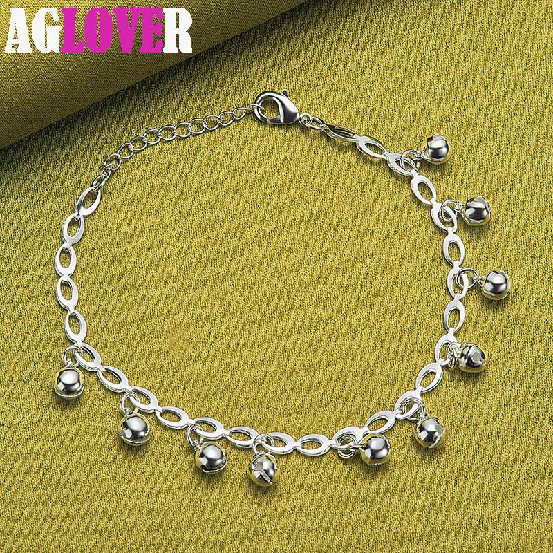 Bijuterii brățară cu lanț de clopoței cu mărgele din argint 925