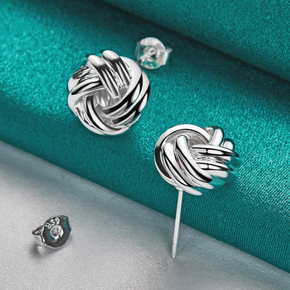 

Серьги-гвоздики из стерлингового серебра 925 пробы с завязками на узле для женщин, модные ювелирные изделия ME344