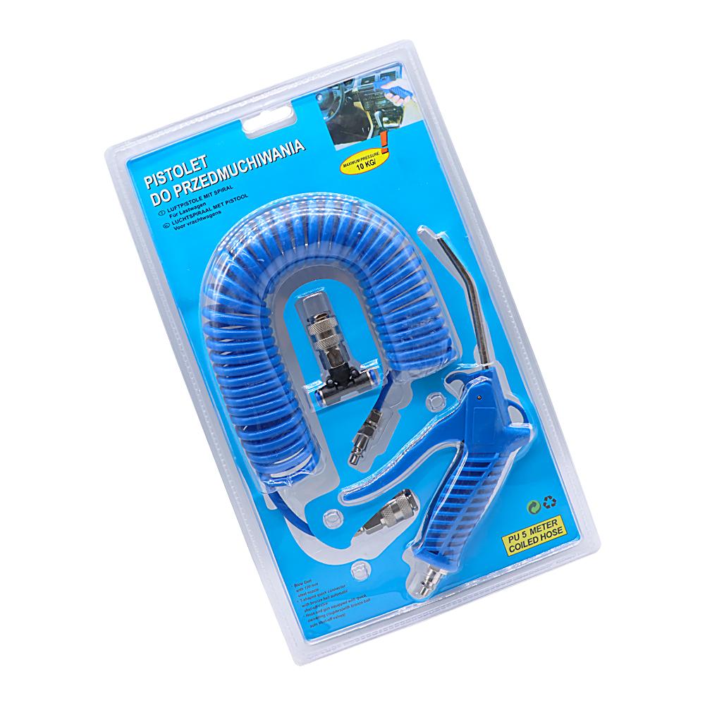 

New Dust Blows Hose Tool Set Air Duster 5m Recoil Hose Multi Truck Dust Blower Clean 5.5mm Steel Nozzle Blower Spray Tool Kit синий