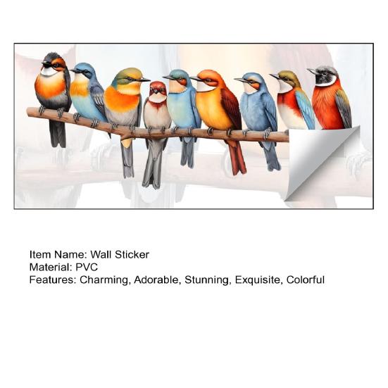 Vögel auf dem Ast Wandaufkleber Bunte Vogel Wandtattoos Selbstklebend Abziehen und Aufkleben Kunst Wandbilder für Schlafzimmer Büro Klassenzimmer Wohnzimmer