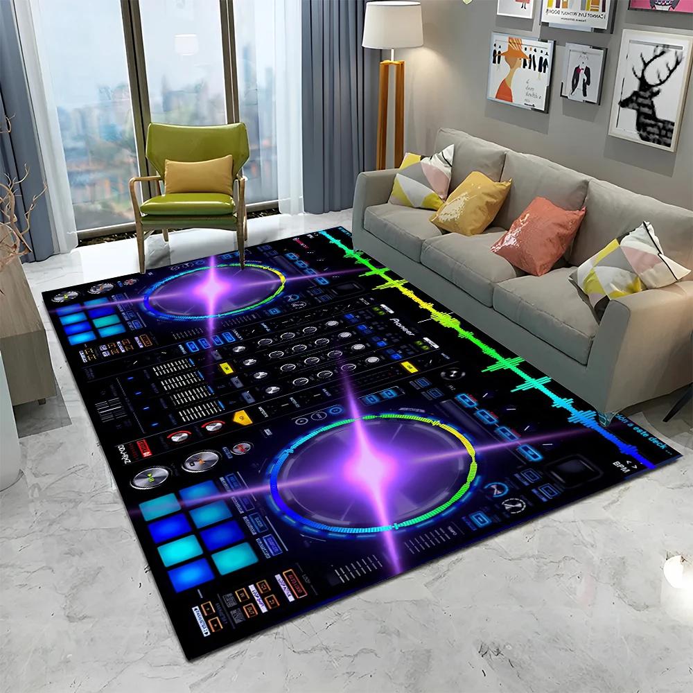 3D DJ Music Screen Keyboard Cartoon Carpet Rug for Home Living Room Bedroom Sofa Doormat Decor,Child Area Rug Non-slip Floor Mat