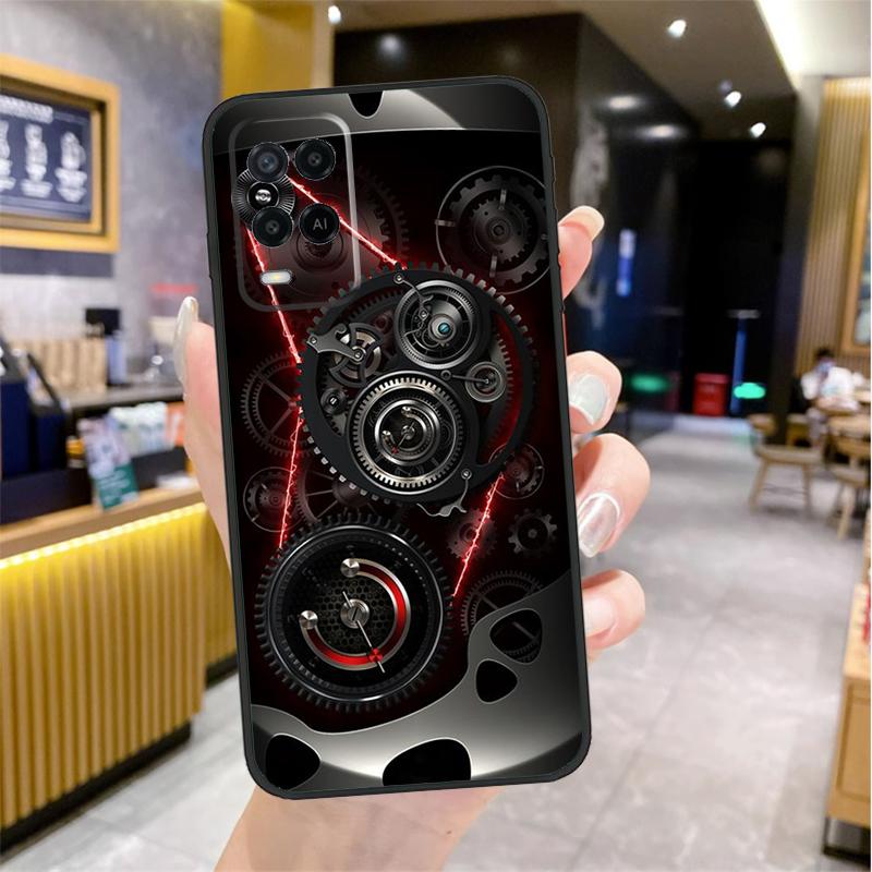 Steampunk Style Gears Levers Engine Case For Oppo A96 A76 A16 A17 A18 A60 A80 A40 A38 A58 A78 A98 A94 A74 A54 A15 A57 A77 A5 Pro