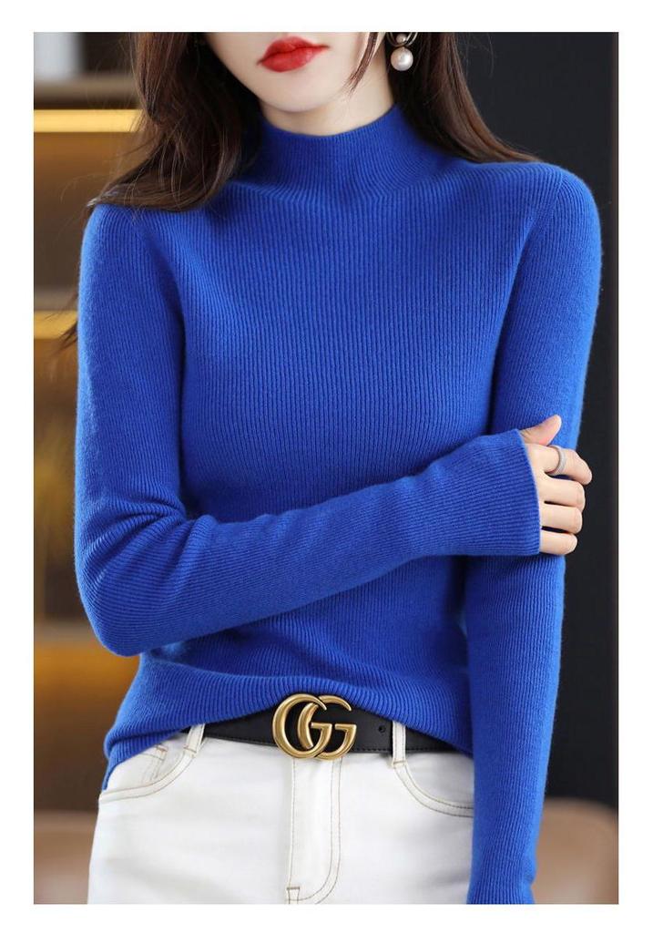 Elegant Autumn/Winter Skin-Friendly Solid Color Plush Sweater - Thick Base Layer In Stock