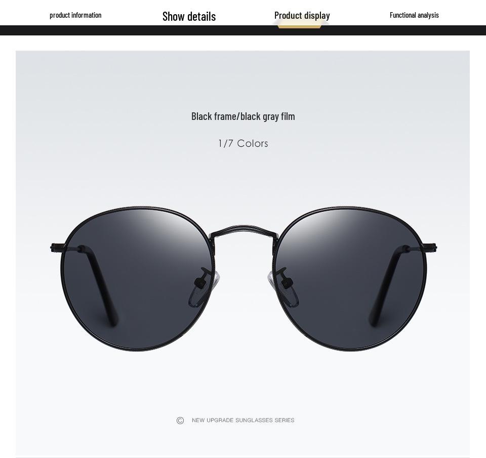 Unisex Retro Fashion Polarized Metal Sunglasses - Colorful Anti-UV 3447 Frame