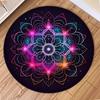 Bohemian Mandala Round Rug Non Slip Vintage Geometric Floral Circle Carpet for Living Room Bedroom Home Decor Floor Mat