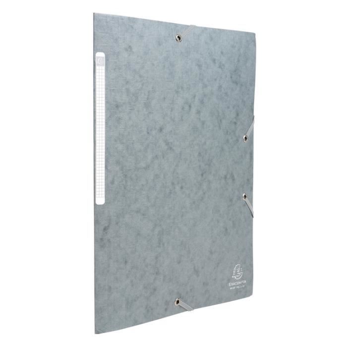 Chemises - exacompta - 3 rabats - maxi capacity - carte lustrée - gris