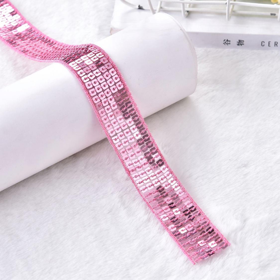 

2/5 Ярдів 25мм Стрічка з паєтками Мереживна обробка Тканина з паєтками Стрічка для латиноамериканської сукні Одяг Головний убір Весільні аксесуари 2yards length