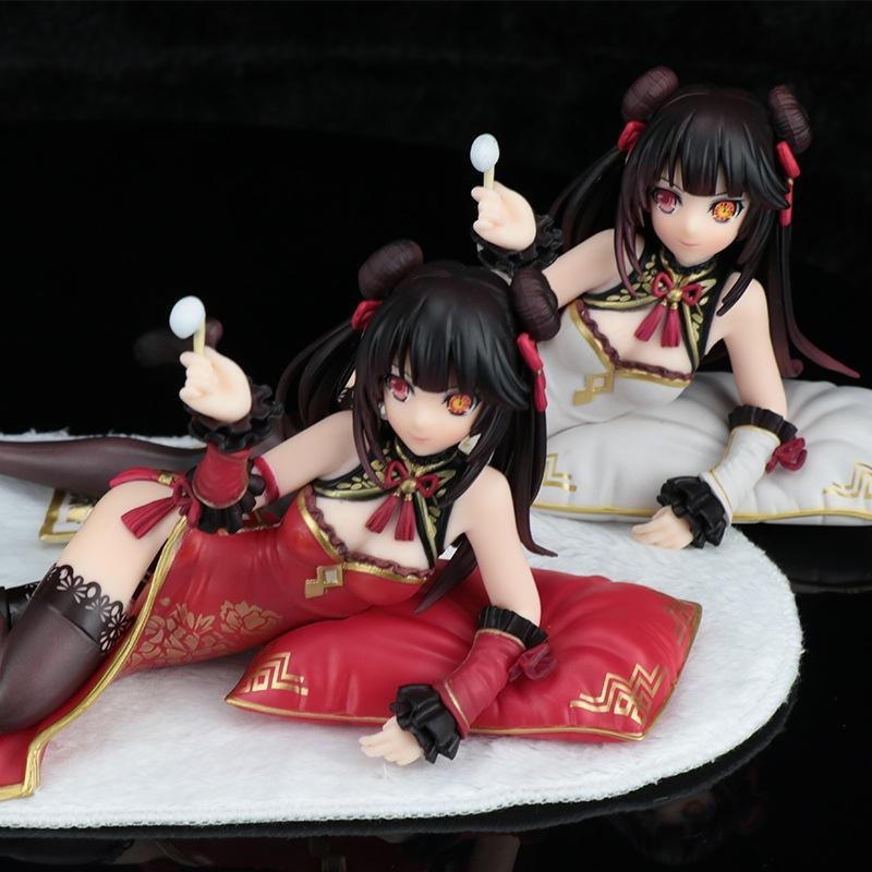 Animation Chinese Style Date A Live Tokisaki Kurumi Figure Lying New Year Cheongsam Car Ornament Model Boxed