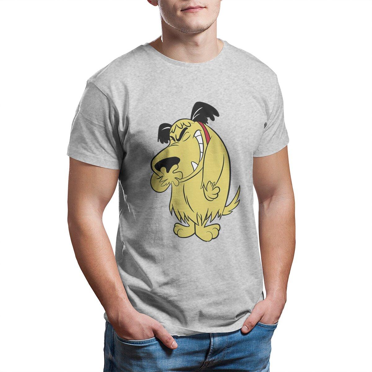 

Футболка Muttley для чоловіків Бавовняна вінтажна футболка Wacky Races Mutley Мультяшна футболка з смішним собакою Футболка з коротким рукавом з принтом XL сірий колір