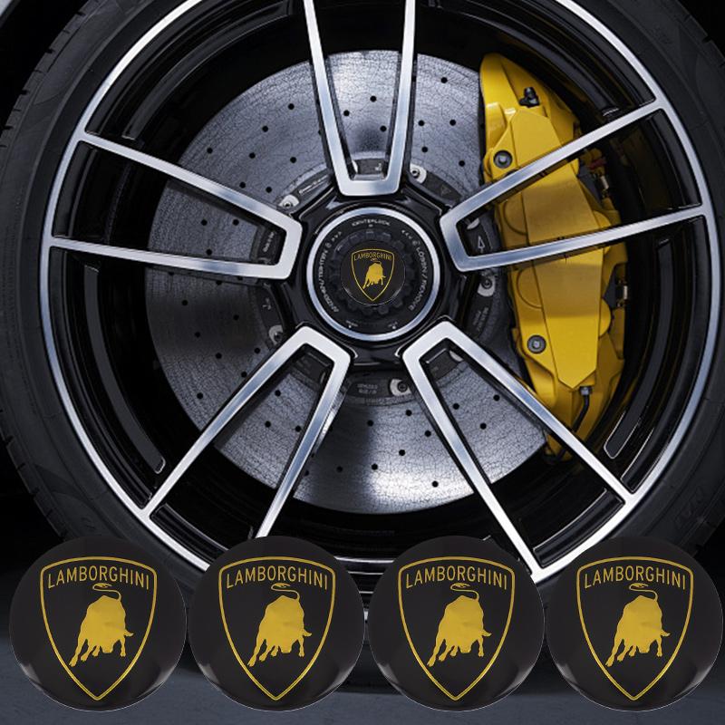 4 ks Samolepek na kola auta 56mm Dekál na středovou krytku kola auta Pro Lamborghini Urus Huracan Aventador Prémiový auto polštářek za krk na opěrku hlavy
