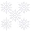 8 12 Pack Plastic Rose Gold Snowflake Ornaments , Hanging Decorations For Winter Christmas Tree