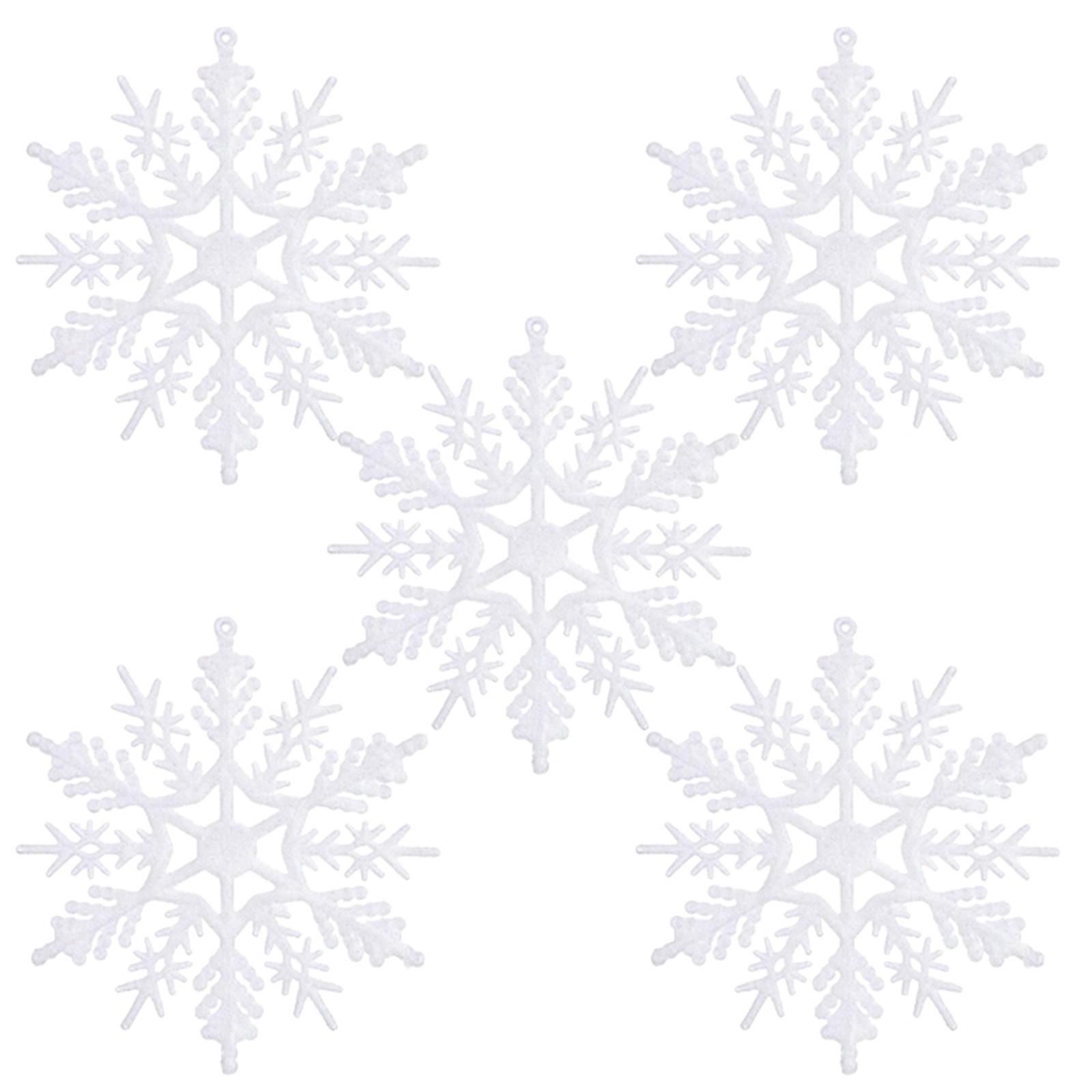 

8синч 12 пакетов пластиковых украшений снежинки розового золота, вися украшений для рождественской елки зимы One Size