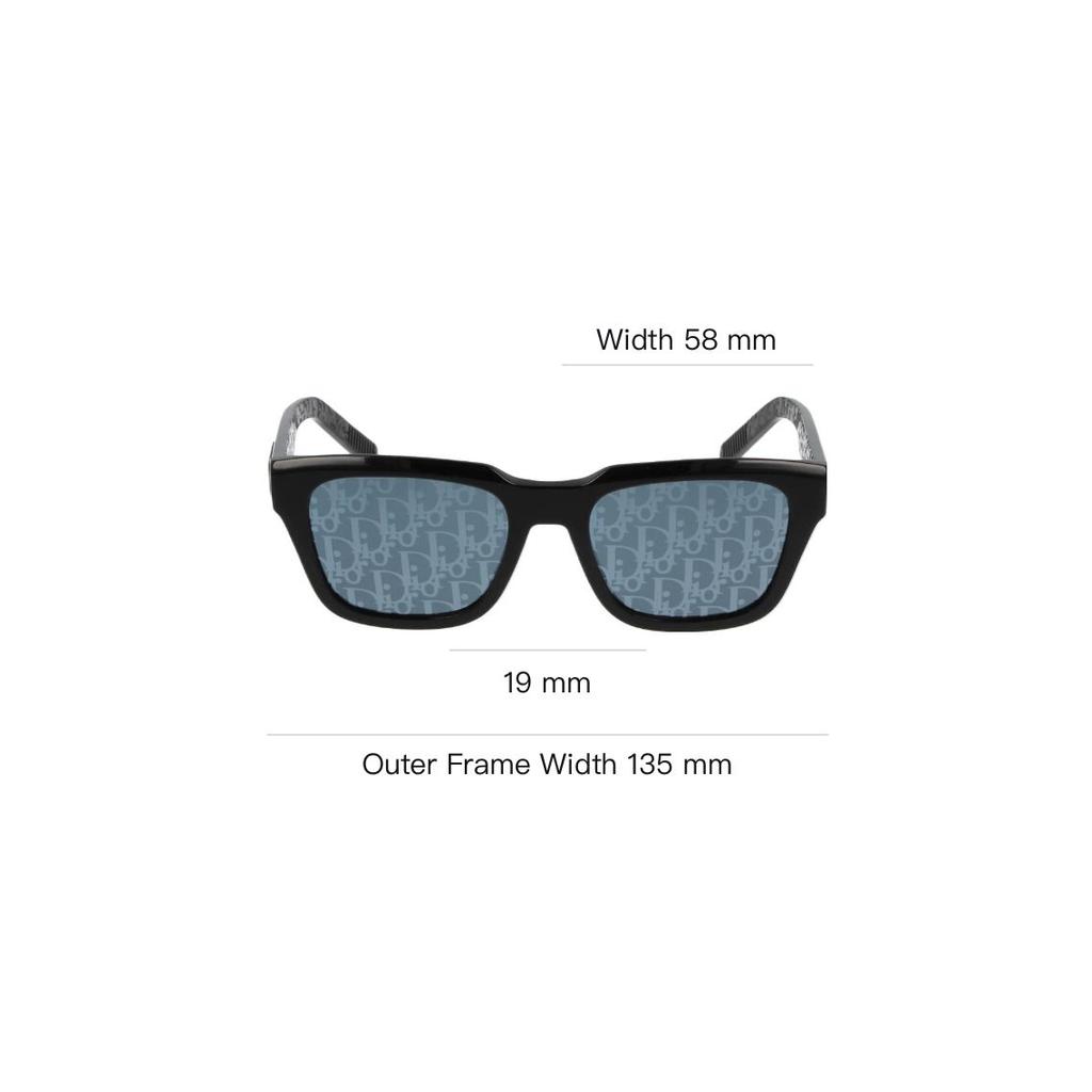 Dior Letter Logo Rectangular Sunglasses Unisex sunglasses Black DIORB23S1I10B8