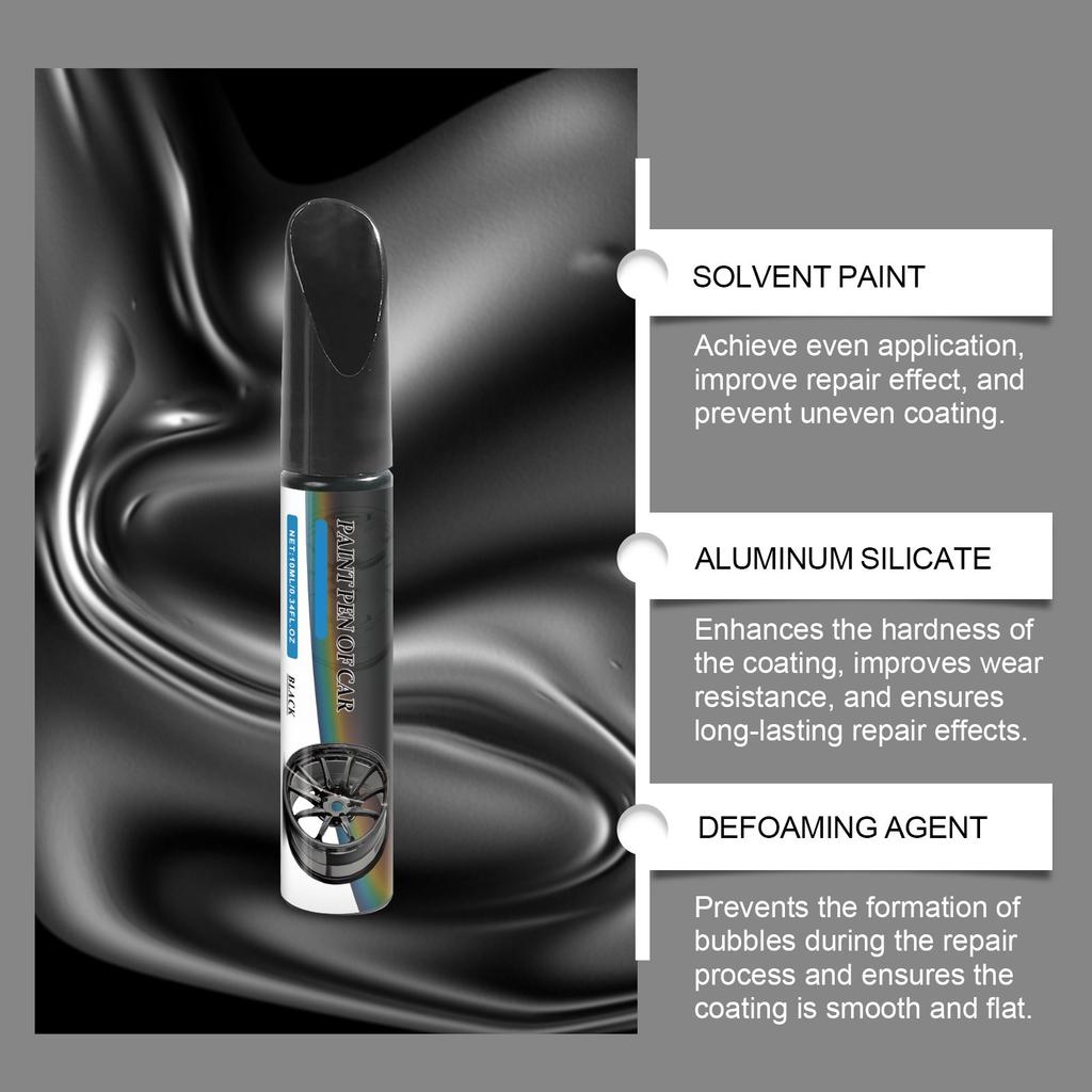 3pcs Black Wheel Hub Scratch Repair Pen Car Paint Scratches Repair Pen Waterproof Paint Marker Repair Tool