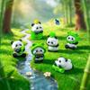 Cartoon Cute Little Panda Toy, Realistic Animal Model Made Of Pvc, Desktop And Car Decoration, Miniature Scenery Ornament