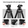 PULUZ Professional Heavy Duty Video Camcorder Aluminum Alloy Tripod with Fluid Drag Head for DSLR / SLR Camera, Adjustable Height: 80-160cm(Black)