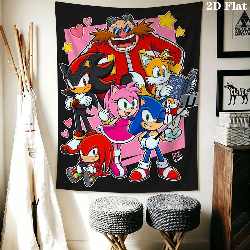 Hedgehog Sonic Cruise Wall Hanging Printed Fabric Blanket Decorative Tapestries for Bedroom Living Room Home Decor